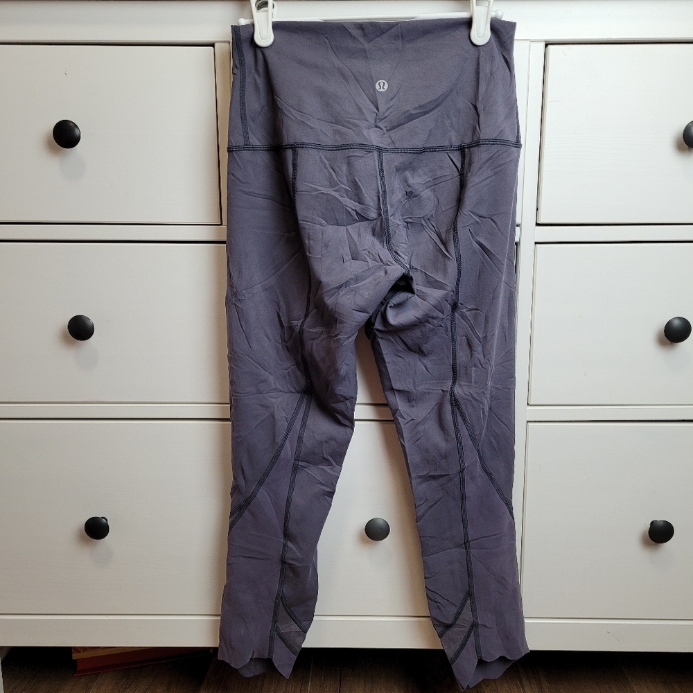 Lululemon × Peloton Wunder Under Women's fold over HR Scalloped Hem Crop 23" 4 - Picture 6 of 15